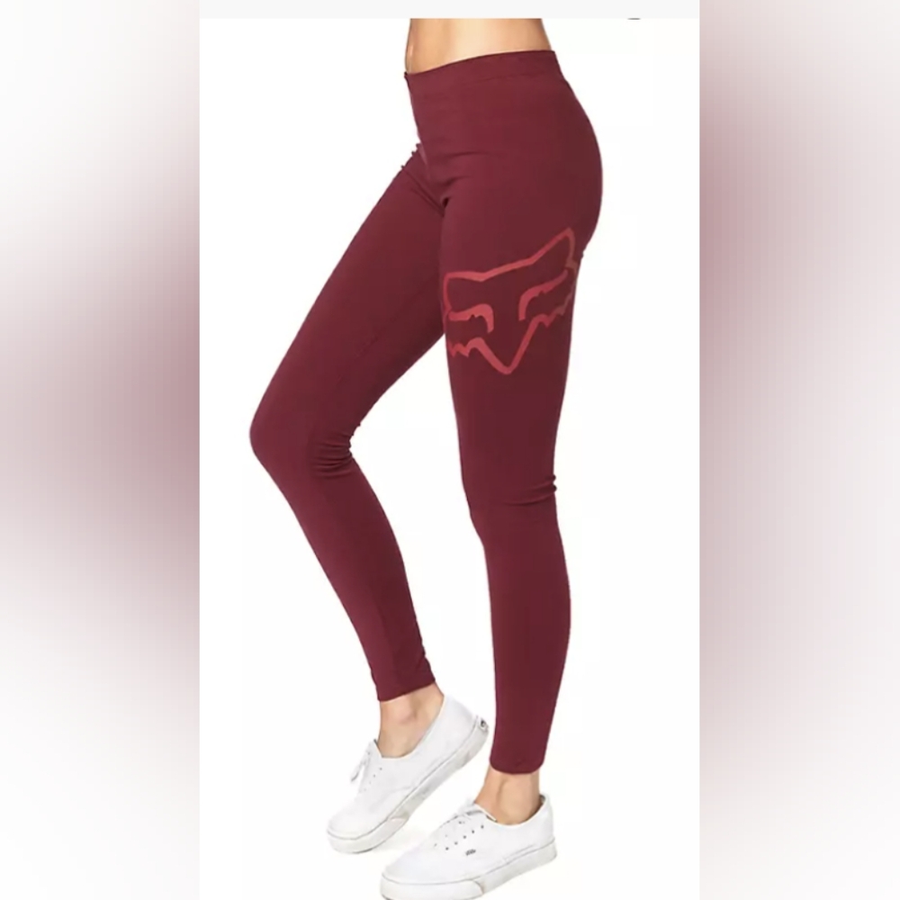Fox Racing Maroon/ Burgundy Women's Size X Large Leggings Athletic Pants Stretch